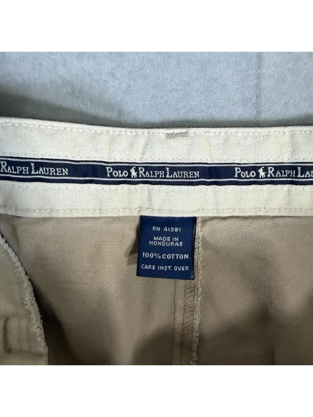 Vintage 90s Polo Ralph Lauren Andrew Pants Mens 36x32 Beige Chino Pleated Twill